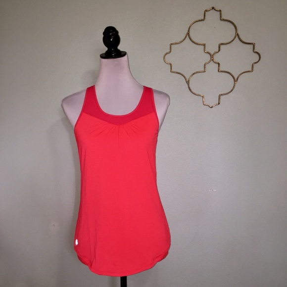 Athleta bright pink tank top with built in bra - Picture 2 of 7